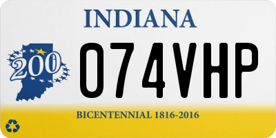 IN license plate 074VHP