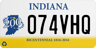 IN license plate 074VHQ
