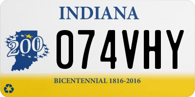 IN license plate 074VHY