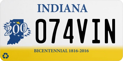 IN license plate 074VIN
