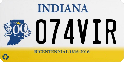 IN license plate 074VIR