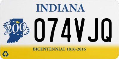 IN license plate 074VJQ