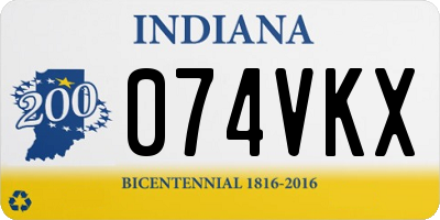 IN license plate 074VKX