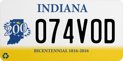 IN license plate 074VOD