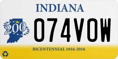 IN license plate 074VOW