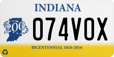 IN license plate 074VOX