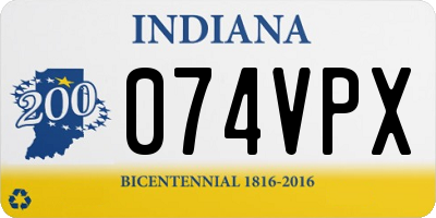 IN license plate 074VPX