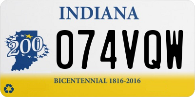 IN license plate 074VQW