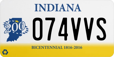 IN license plate 074VVS