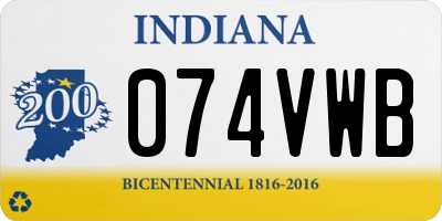 IN license plate 074VWB