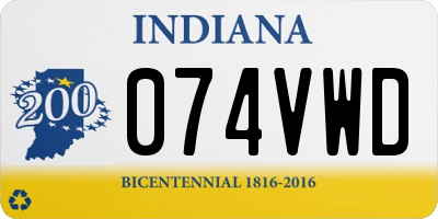 IN license plate 074VWD