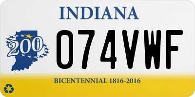 IN license plate 074VWF