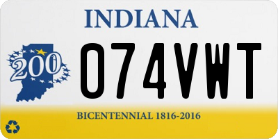 IN license plate 074VWT