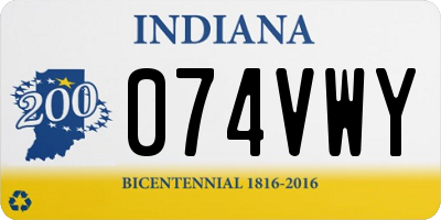 IN license plate 074VWY