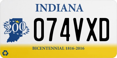 IN license plate 074VXD