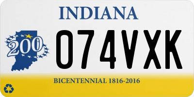 IN license plate 074VXK