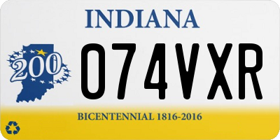 IN license plate 074VXR