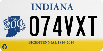 IN license plate 074VXT