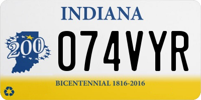 IN license plate 074VYR