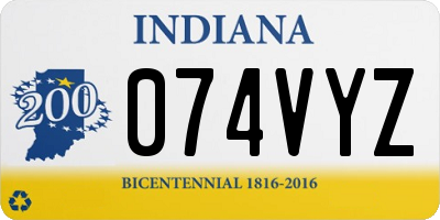 IN license plate 074VYZ