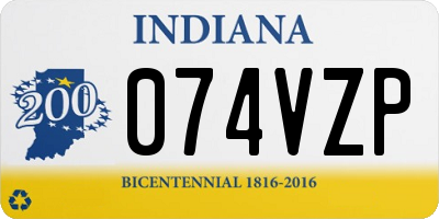 IN license plate 074VZP