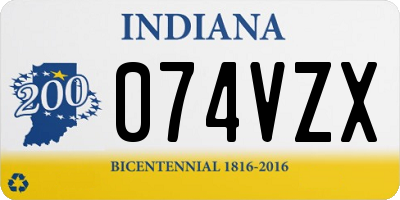 IN license plate 074VZX