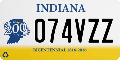 IN license plate 074VZZ