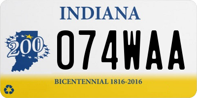 IN license plate 074WAA