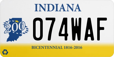 IN license plate 074WAF