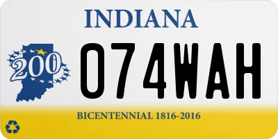 IN license plate 074WAH
