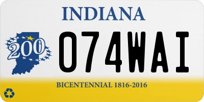 IN license plate 074WAI