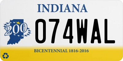 IN license plate 074WAL
