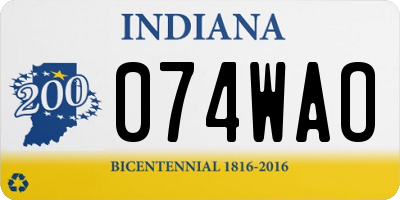 IN license plate 074WAO
