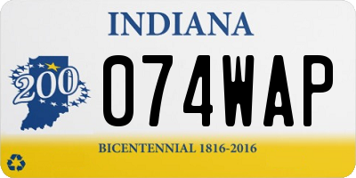 IN license plate 074WAP
