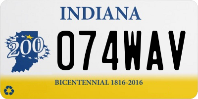 IN license plate 074WAV