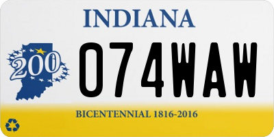 IN license plate 074WAW
