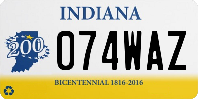 IN license plate 074WAZ