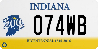 IN license plate 074WB