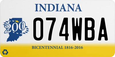IN license plate 074WBA