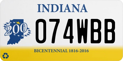 IN license plate 074WBB