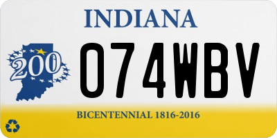 IN license plate 074WBV