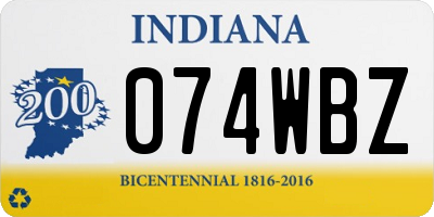 IN license plate 074WBZ