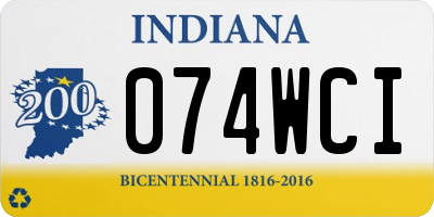 IN license plate 074WCI