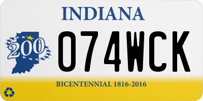 IN license plate 074WCK