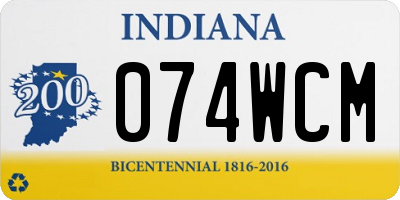 IN license plate 074WCM
