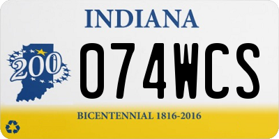 IN license plate 074WCS