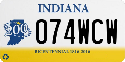 IN license plate 074WCW