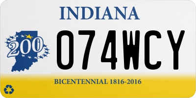 IN license plate 074WCY