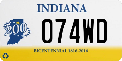 IN license plate 074WD