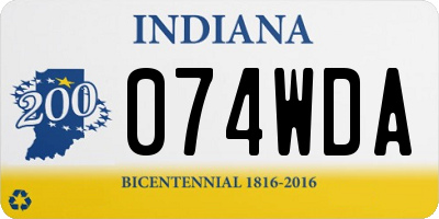 IN license plate 074WDA